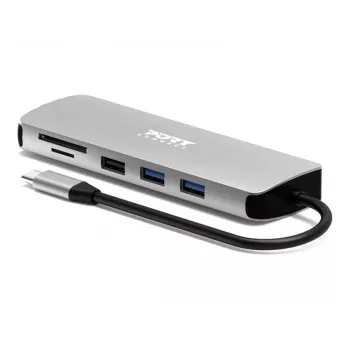 Estação de Acoplamento USB-C 9-em-1 PORT Designs com HDMI 4K e 85W PD - Space Grey