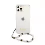 Guess Apple iPhone 12/12 Pro Capa PC Script and White Pearls Transparente