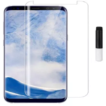EVELATUS Samsung Galaxy S9 Plus Protetor de ecrã em vidro transparente UV com cola líquida