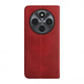 Evelatus Capa tipo livro em pele PU para Xiaomi Redmi 14C 4G/ 14C 5G / Redmi A4 / POCO C75 vermelha