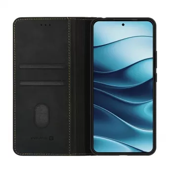 Evelatus Capa tipo livro para Xiaomi Redmi Note 14 5G - Preta