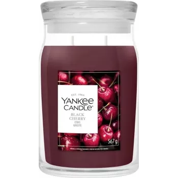 Yankee Candle Signature Black Cherry vela em frasco grande 567g