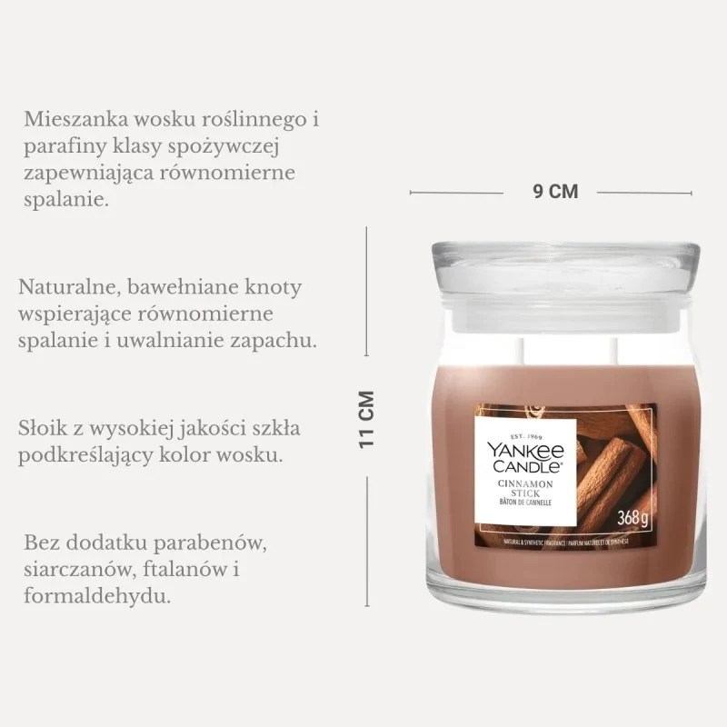 YANKEE CANDLE vela perfumada em vidro Cinnamon Stick 623g