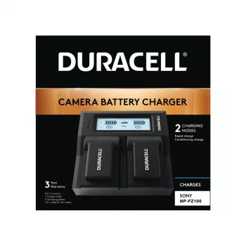 Carregador de bateria Duracell LED Dual DSLR
