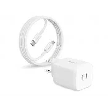 2-POWER Carregador GaN USB-C 65W + Cabo USB-C 100W 2M