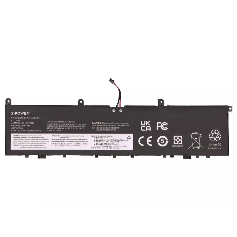 Bateria principal 2-Power - bateria recarregável - 80 mAh - 3,7 V - Li-Ion