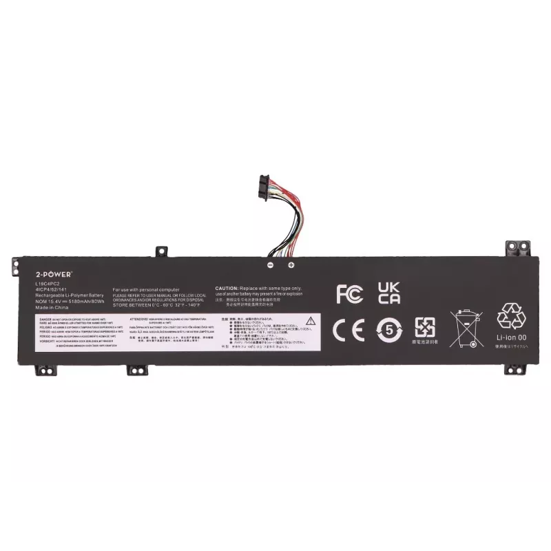 Bateria principal 2-Power para Lenovo Legion 5-15IMH05H 81Y6 - 60 Wh, 11,52 V, 5200 mAh, 3 células Li-Ion