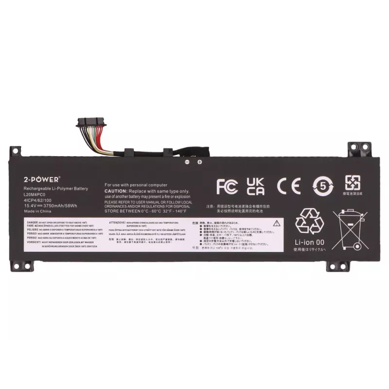 Bateria principal 2-Power para Lenovo Legion 5-15ACH6 82JW - 58 Wh
