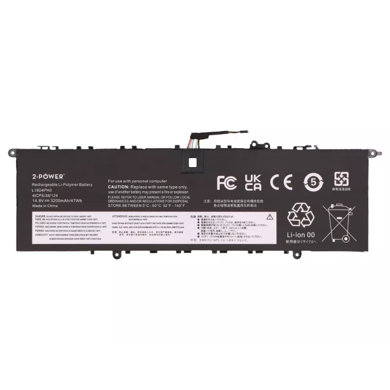 Bateria principal 2-Power para Lenovo Yoga Slim 7 Pro-14ACH5 O 82N5 - 47 Wh