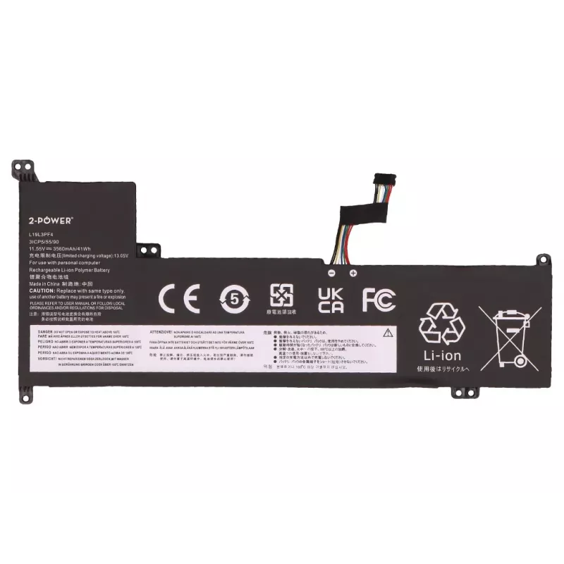 Bateria principal 2-Power para Lenovo IdeaPad 3-17IIL05 81WF - 42 Wh, 11,4 V, 3 células Li-Ion, preto