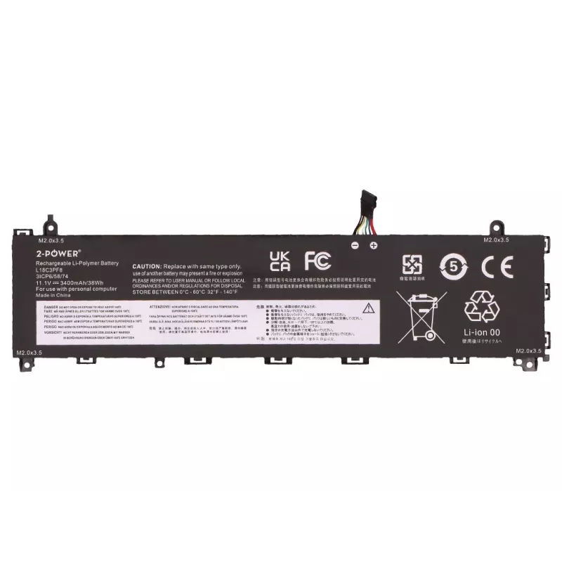 Bateria principal 2-Power para Lenovo IdeaPad S340-13IML 81UM - 3400 mAh