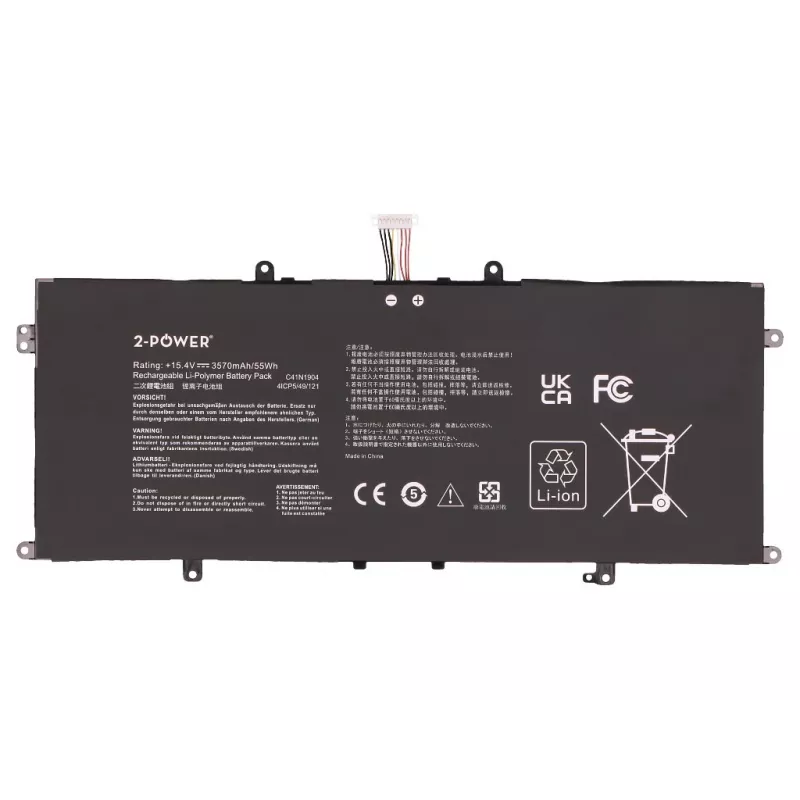 Bateria principal 2-Power ASUS U4700J - 49 Wh, 4400 mAh, 11,1 V, 6 células Li-Ion, preto