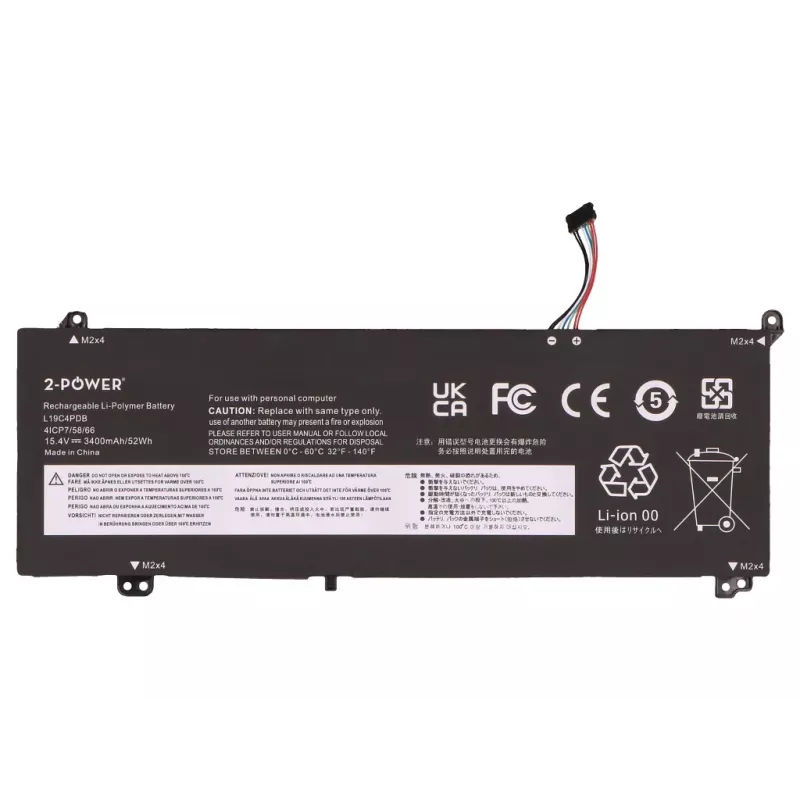 Bateria principal 2-Power para Lenovo ThinkBook 14 G3 ITL 21A3 - 46 Wh iões de lítio
