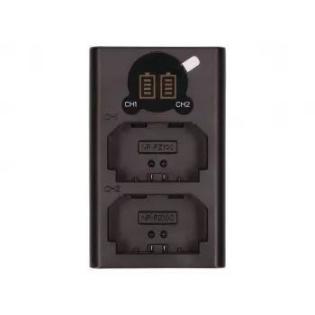 2-Power Carregador duplo USB de baterias para câmara digital