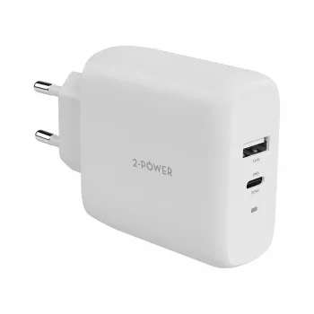 2-POWER Carregador de parede PD 20W USB-C e 12W USB-A