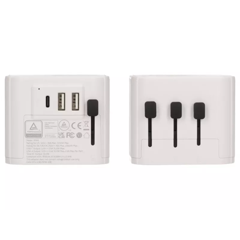 Fonte de alimentação 2-Power - 15 Watt - 3 A - 3 portas de saída (2 x USB, 24 Pin USB-C)