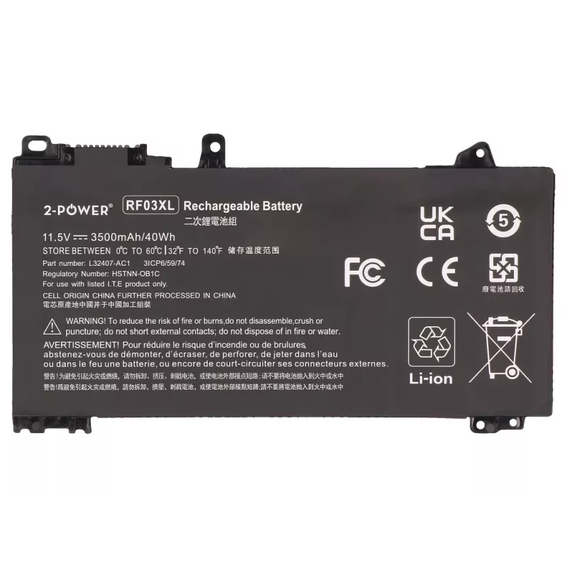 Bateria principal 2-Power para HP Pavilion x360 14 Convertible - 11,55V 3500mAh Li-Ion