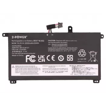 Bateria principal 2-Power para Lenovo ThinkPad P52S 20LB - 2000 mAh