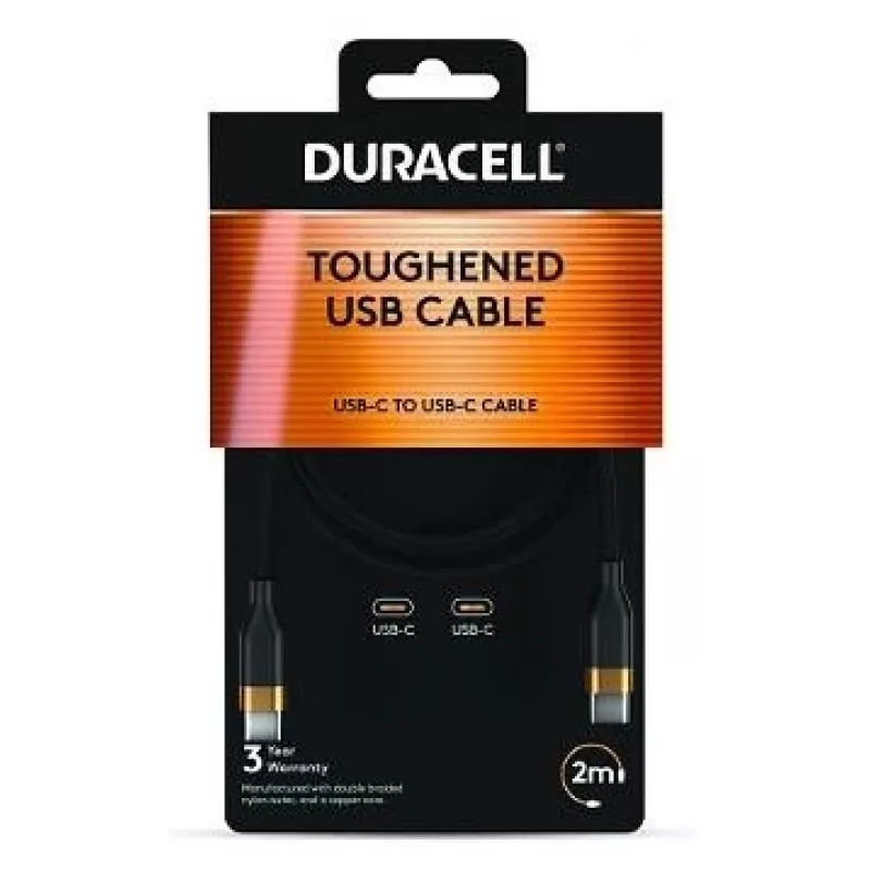 2-Power Cabo USB-C para USB-C 2m 60W PD Carregamento Rápido e Sincronização de Dados - Preto