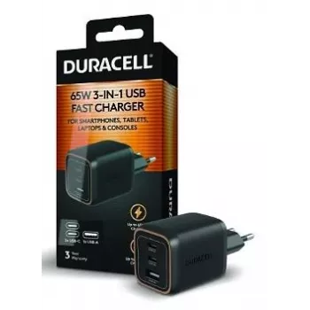 Carregador de parede Duracell PD 65W GaN 2 x USB-C