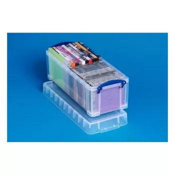 Caixa de armazenamento Really Useful 6,5 litros CD/DVD - espaço para 36 CDs ou 20 DVDs - Transparente