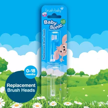 Brush-Baby Cabeças de Escova de Substituição BabySonic 0-18 Meses pack de 2 Branco