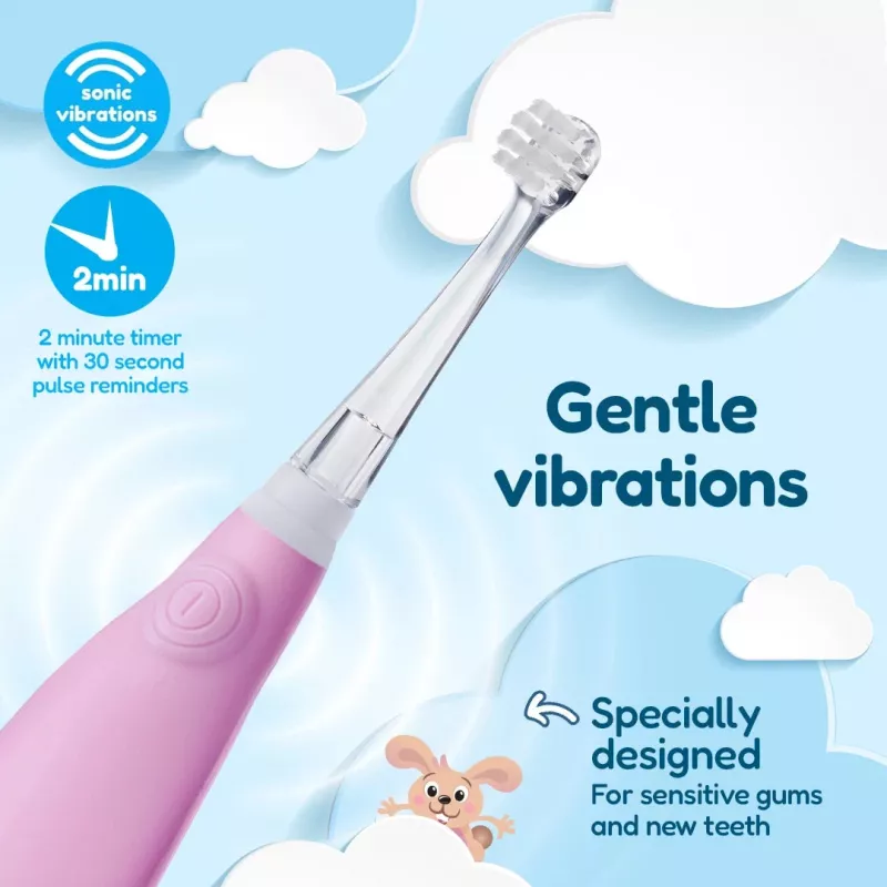 BRUSH-BABY Escova de Dentes Sónica Baby 0-3 Anos Rosa