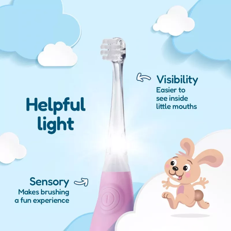 BRUSH-BABY Escova de Dentes Sónica Baby 0-3 Anos Rosa