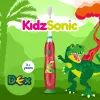 BRUSH BABY Escova de Dentes Elétrica Kidz Sonic para Crianças 3+ Anos - Design Dinossauro