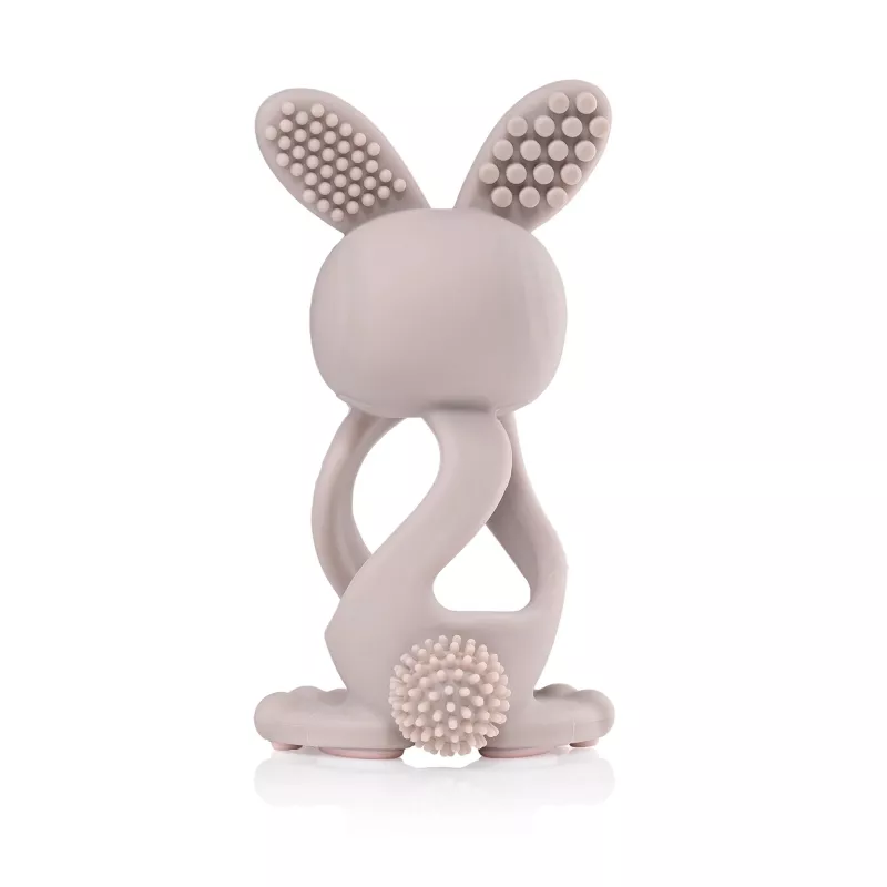 BRUSH BABY Mordedor Bobbie Bunny Brinquedo Mordedor para Bebé Cinzento Cappuccino