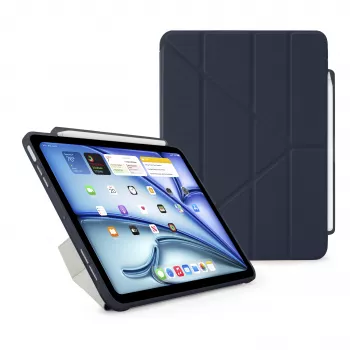 Capa com suporte para lápis Pipetto Origami No3 para iPad Air 11 (M2/M3) / iPad Air 10,9 (4.ª geração/5.ª geração), azul-escuro