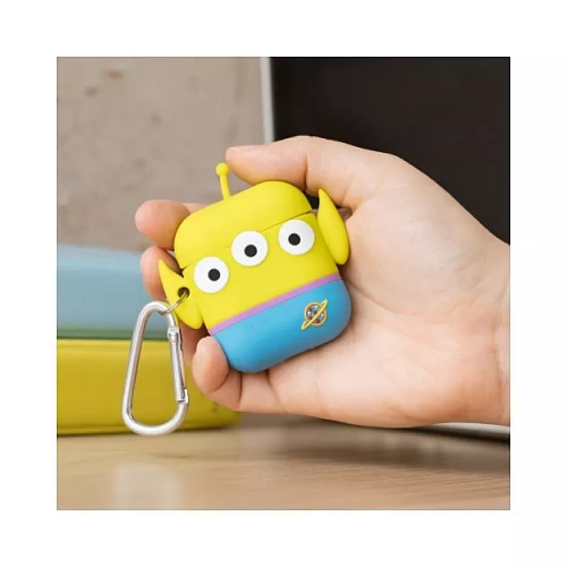 ThumbsUp! PowerSquad Capa 3D de silicone para AirPods, Alien, azul/branco/amarelo