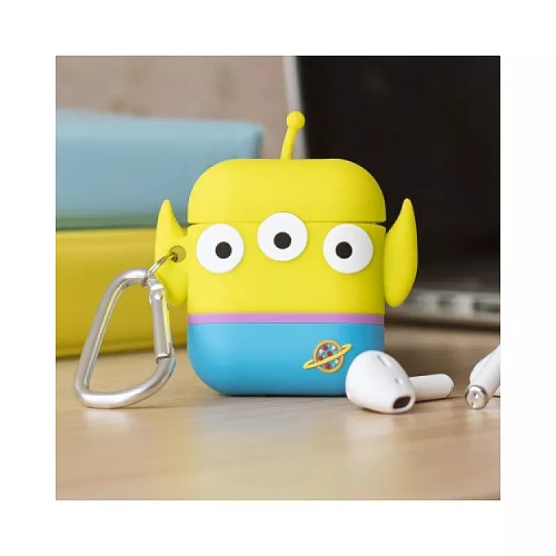 ThumbsUp! PowerSquad Capa 3D de silicone para AirPods, Alien, azul/branco/amarelo