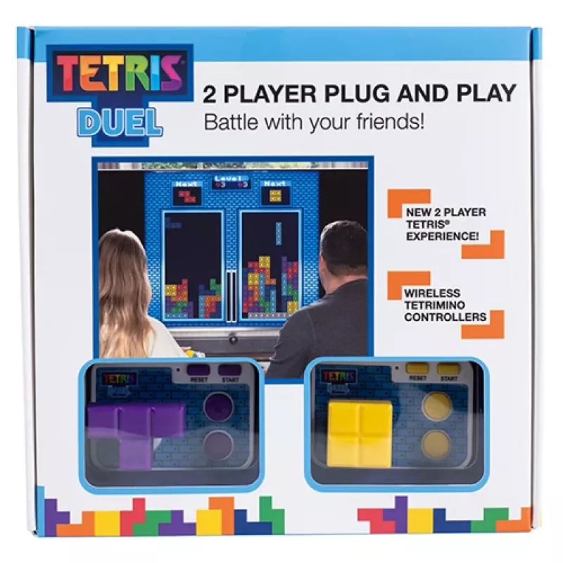 Consola retrô arcade FIZZ CREATIONS Tetris Duel para dois jogadores com 2 gamepads com fios Plug & Play