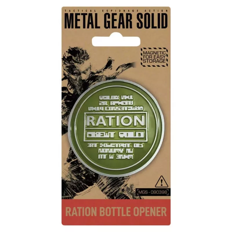 Abridor de garrafas magnético Fanattik Metal Gear Ration