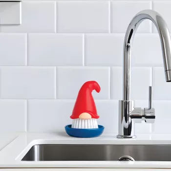 Escova de lavar louça OTOTO Beardy - escova de cozinha inovadora com argola de suspensão integrada