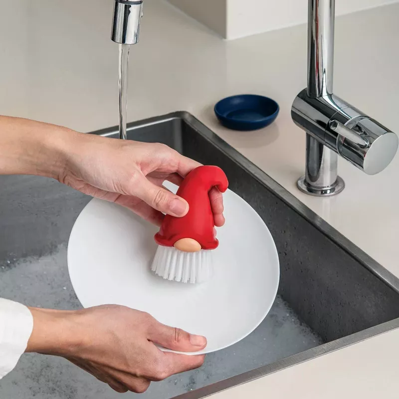 OTOTO Beardy Dish Brush – escova de cozinha original com orifício de suspensão integrado