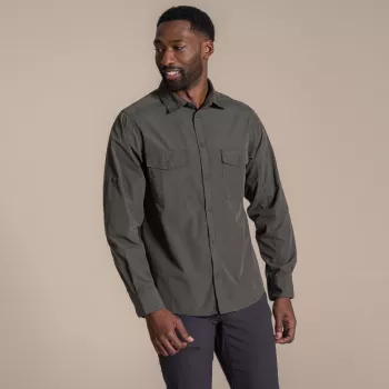 Craghoppers Kiwi II camisa de manga comprida - Cedar - tamanho L