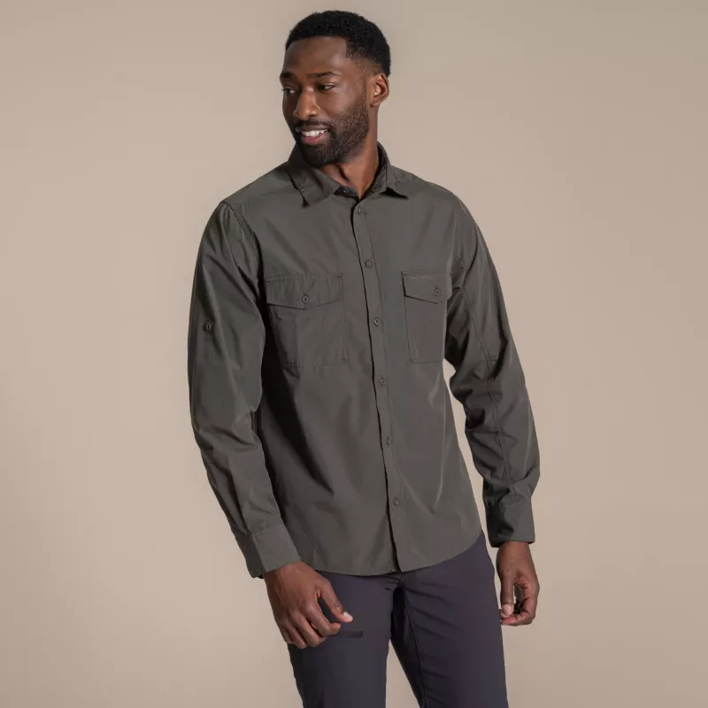 Craghoppers Kiwi II camisa de manga comprida - Cedar - tamanho L