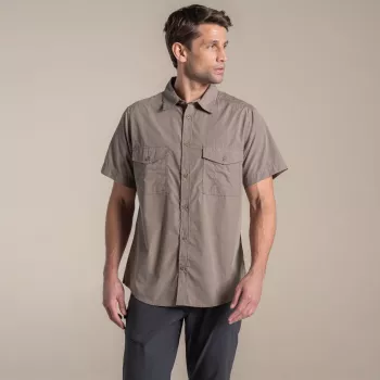 Craghoppers Kiwi II camisa de manga curta - Pebble, tamanho L