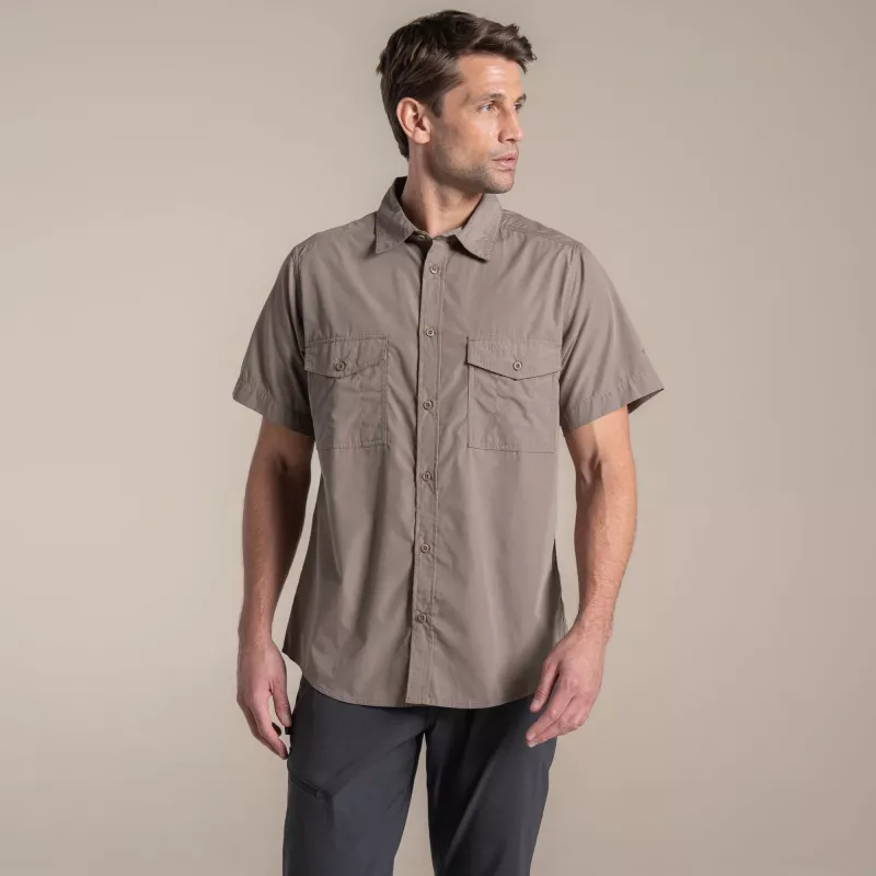Craghoppers Kiwi II camisa de manga curta - Pebble, tamanho L