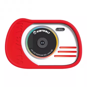 Máquina fotográfica e de vídeo KIDYWOLF vermelha - Máquina fotográfica digital para crianças 8MP com LCD de 2,0