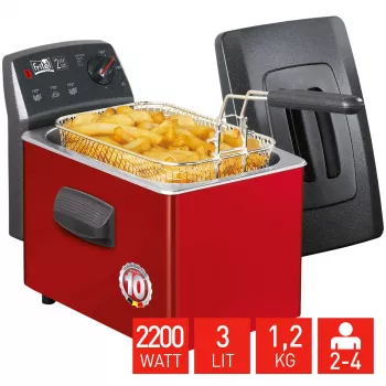 Fritadeira FRITEL TURBO SF 3L 2200W preto/vermelho/cinzento