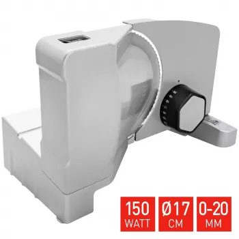 Máquina de cortar elétrica Fritel SL 3657, 150 W, lâmina de aço inoxidável, 170 mm, espessura de corte 0-15 mm, prateado/preto
