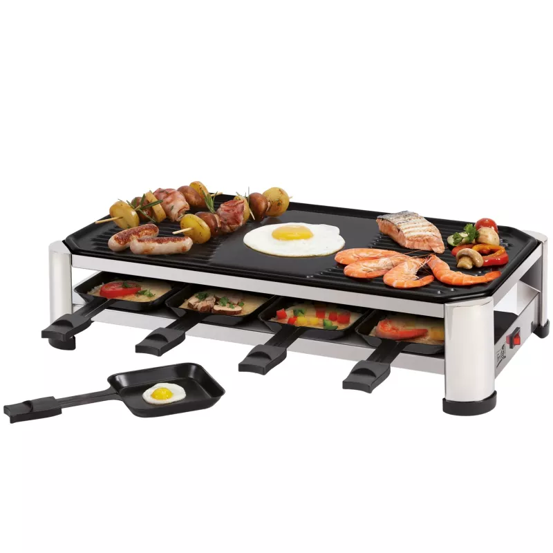 Grelhador de raclette FRITEL RG 2170 aço inoxidável cromado/preto 1200 W 8 pessoas