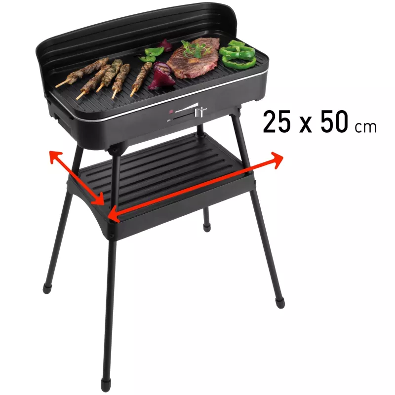 Grelhador elétrico FRITEL Starter BBQ 2246 com suporte, 2200 W, preto