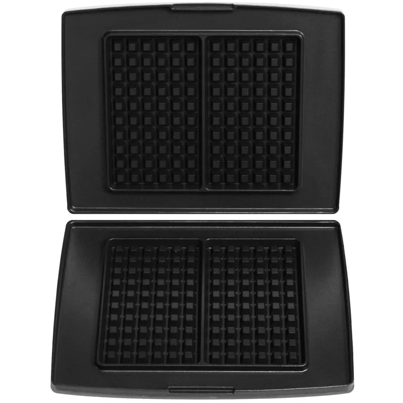 Conjunto de placas para waffles FRITEL Family (2 placas) para máquina de waffles série 1300 - alumínio fundido antiaderente, adequado para máquina de lavar louça, preto/cinzento