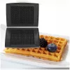 Conjunto de placas para waffles FRITEL Family (2 placas) para máquina de waffles série 1300 - alumínio fundido antiaderente, adequado para máquina de lavar louça, preto/cinzento