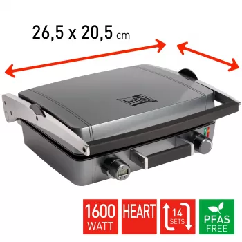 Máquina de waffles em forma de coração FRITEL WaffleTastic CW 3668 Metallic Anthrazit 1600W