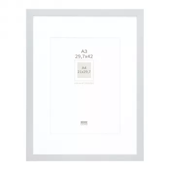 Deknudt S66KD1 P1 DIN A3 29.7x42 cm moldura de madeira prateada com passe-partout